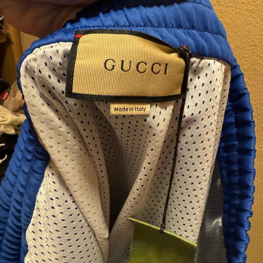 New Authentic Gucci GG Logo Sweatpants Blue White Size XXL Waist 38 40 42 44 - Picture 13 of 14